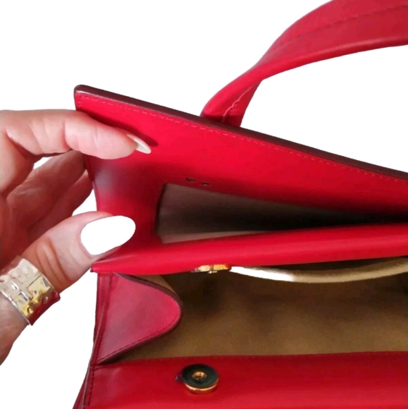 DOLCE & GABBANA RED LEATHER MINI TOTE WITH MIRROR - Picture 9 of 15